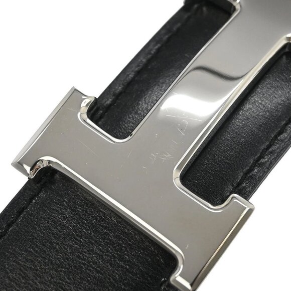Hermes Black Box Calf Constance Reversible Belt #85 Small Good □P CO 166354 - Picture 5 of 7